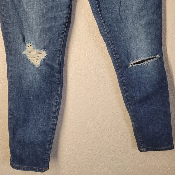 Madewell The Curvy Highwaist Perfect Vintage Busted Knee Blue Jeans - Picture 12 of 12